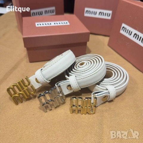 кожен колан от естествена кожа в кутия на марката miu miu , снимка 5 - Колани - 54220634