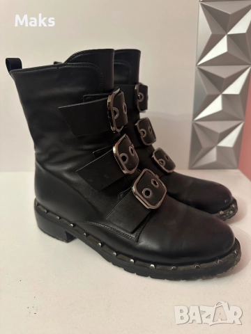 Черни кожени боти, снимка 3 - Дамски боти - 52681544