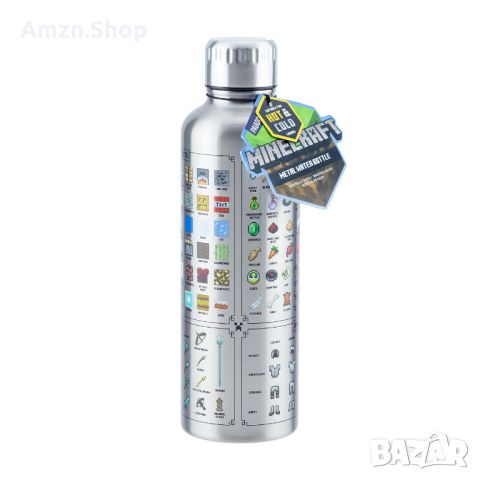 Термос Paladone Minecraft метална бутилка за вода, официално лицензиран продукт за игри