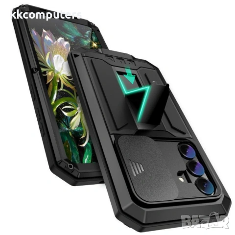 R-JUST Защитен Калъф за Samsung S26 5G - IP54, Плъзгащо капаче, Метална стойка, 4 цвята, снимка 5 - Калъфи, кейсове - 53854315