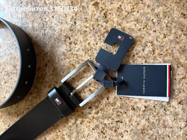 Мъжки колан Tommy Hilfiger, 90 см дължина, 4 см ширина, 100% естествена кожа, Черен, снимка 10 - Колани - 53974663