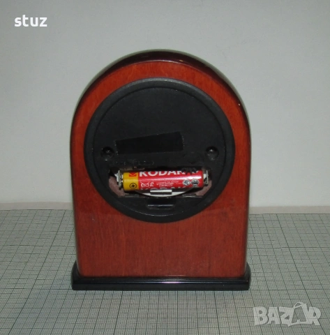 Настолен часовник, масивно дърво, лак, стъкло, снимка 8 - Антикварни и старинни предмети - 54154302