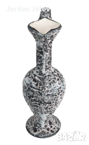 Лава ваза/кана, Франция – Marius Giuge, Vallauris, 1960-1970г., снимка 7 - Вази - 50558813