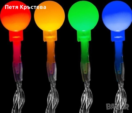 Соларно коледно LED осветление, 60 броя, 6 метра, снимка 2 - Лед осветление - 52353781