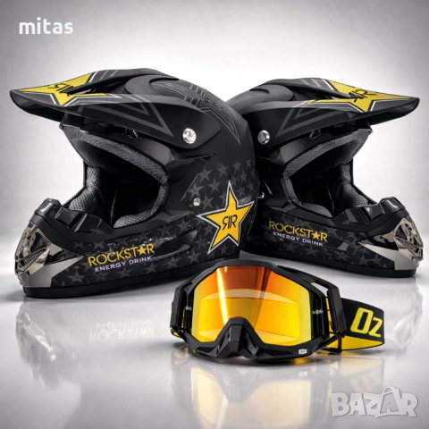 Кросова каска ROCKSTAR, Full Face, DOT Сертификат, Размер: S; M;