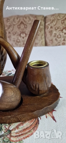 🌟🍂 Декоративен винтидж комплект с дървени лули 🍂🌟, снимка 3 - Лули - 52713948
