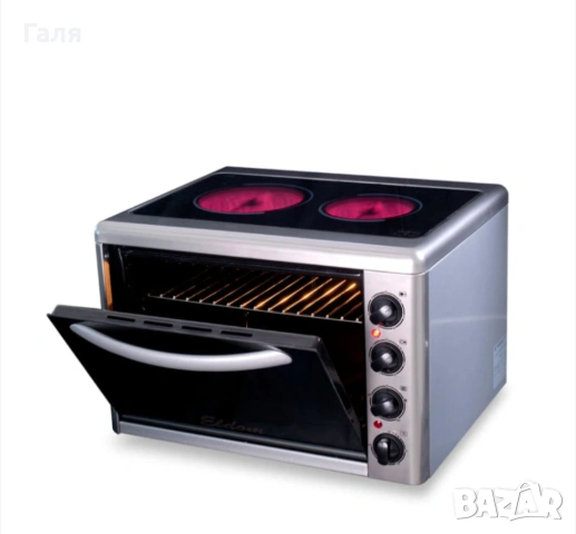 Мини печка с керамичен плот ЕЛДОМ 201VF new, снимка 2 - Печки, фурни - 53178497