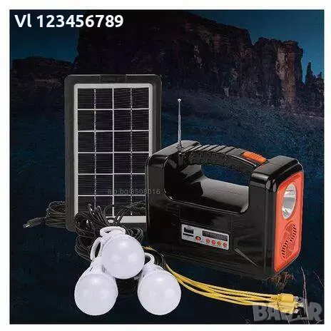 Соларен комплект Dat-At9011 Б фенер, радио, usd, sd карта, осветление, снимка 2 - Къмпинг осветление - 50111476