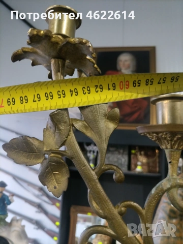 МНОГО КРАСИВ И ГОЛЯМ БРОНЗОВ СВЕЩНИК , снимка 2 - Колекции - 53009122