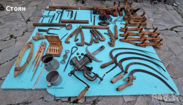 Старинни артикули за битов кът, механа бар, инструменти за дървообработка, снимка 2 - Антикварни и старинни предмети - 51780677
