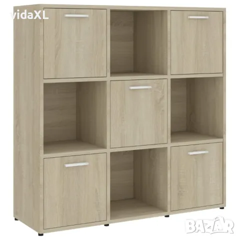 vidaXL Шкаф библиотека, дъб сонома, 90x30x90 см, инженерно дърво（SKU:802933）, снимка 2 - Шкафове - 48993778