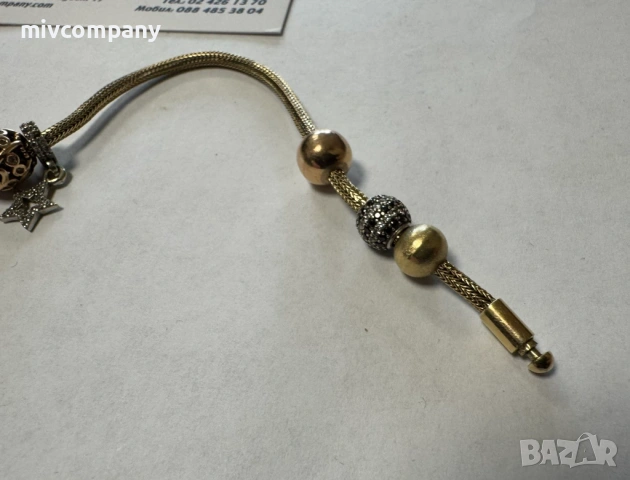 Златна гривна тип "Пандора" 12.66гр.20см., снимка 6 - Гривни - 54191787