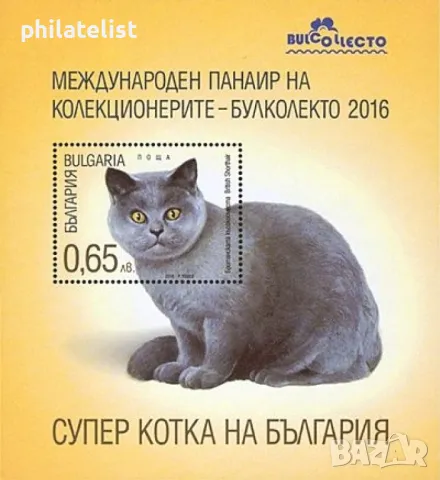 България 2016 - Фауна , Британска котка блок, снимка 1 - Филателия - 46958398