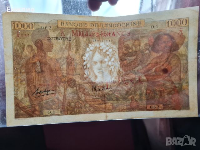 RARE. FRENCH INDOCHINA. DJIBOUTI. 1000 FRANCS , снимка 3 - Нумизматика и бонистика - 46797475