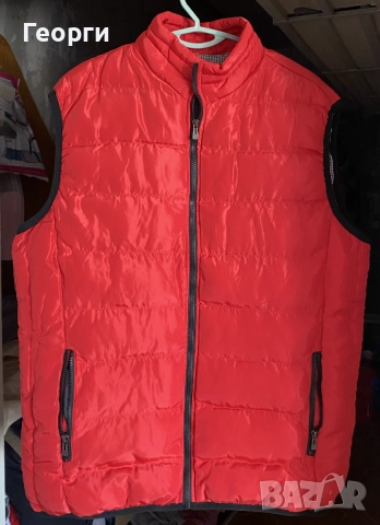 Червен топъл елек, уникекс, снимка 4 - Якета - 51606169