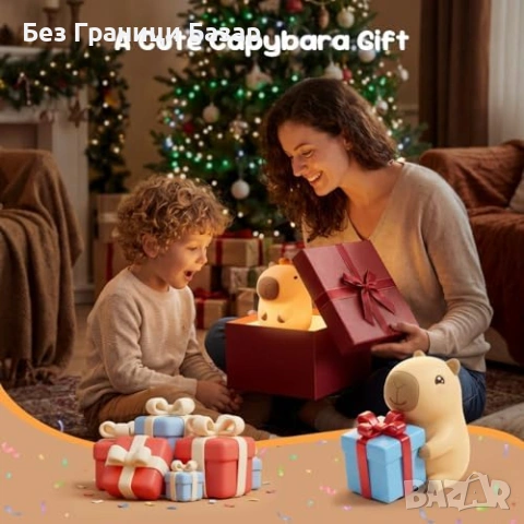 Нова Силиконова лампа капибара LED за деца стая с таймер и 2 светлини, снимка 7 - Други - 53914585