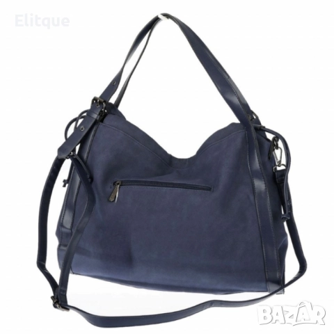 Велурена дамска чанта с декоративни ленти и метални капси – елегантен бохо дизайн, снимка 18 - Чанти - 52455615