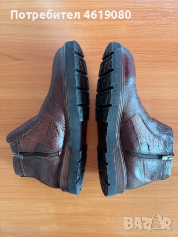 Мъжки кожени боти – кафяви, номер 41, снимка 2 - Мъжки боти - 52056812