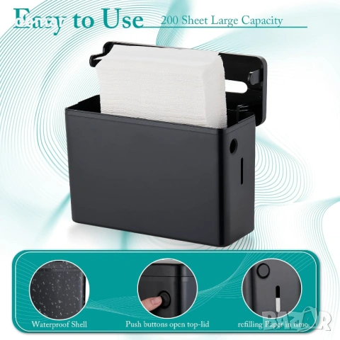 Диспенсър за кухненска хартия за плот, нехлъзгаща се основа, черен, снимка 3 - Други стоки за дома - 53825884