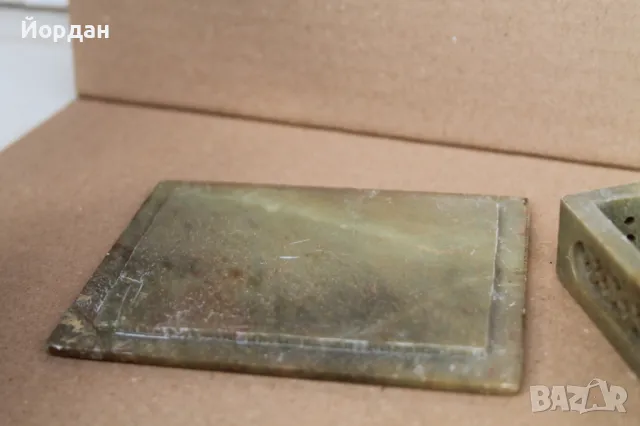 Стара Китайска кутия-камък и седеф, снимка 8 - Антикварни и старинни предмети - 49849172