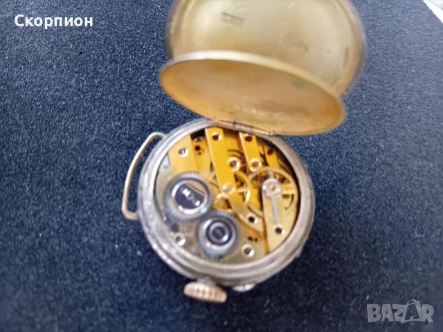 Джобен сребърен швейцарски дамски часовник РЕМОРТОАР, снимка 7 - Джобни - 46465121