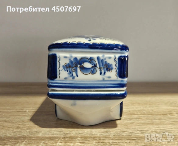 Порцеланова захарница с kanak,  КАМАЗ" Позлатена Гжел., снимка 10 - Антикварни и старинни предмети - 53766885