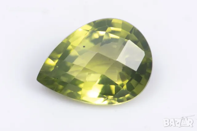 Перидот 1.39ct VS шахматна капка шлифовка, снимка 1 - Други - 49013054