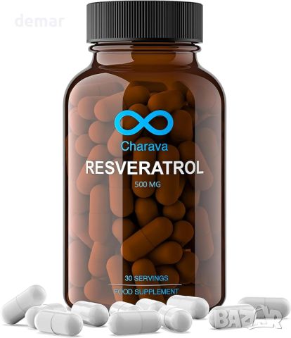 Charava Resveratrol - 30 порции (30 капсули от 500 mg), антиоксидантна добавка, снимка 2 - Хранителни добавки - 45544572