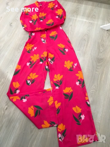 ZARA Сатен ефект гащеризон с секси гръб S, снимка 9 - Гащеризони - 54184099