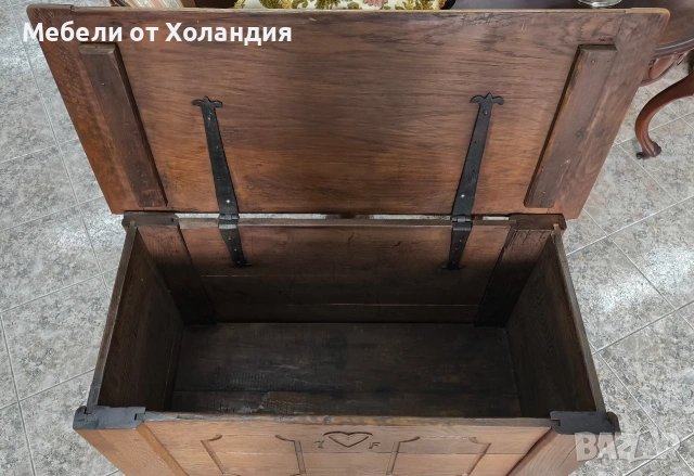 Антикварен дъбов сандък/ракла, снимка 8 - Антикварни и старинни предмети - 53368135
