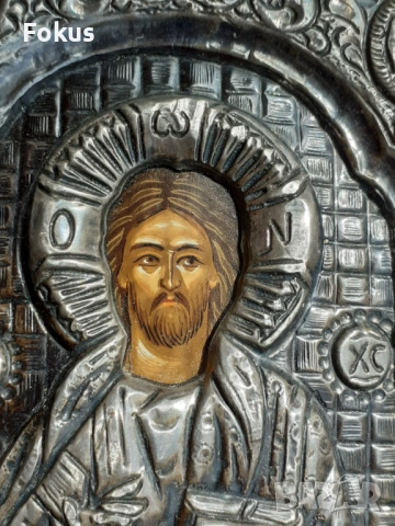 Уникална гръцка красива сребърна икона, снимка 3 - Антикварни и старинни предмети - 53429862