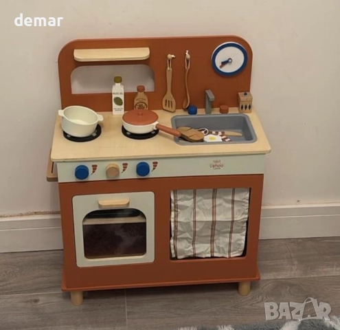 Lehoo Castle, дървена кухня за игра за 3-годишни, комплект аксесоари, снимка 8 - Образователни игри - 52678031