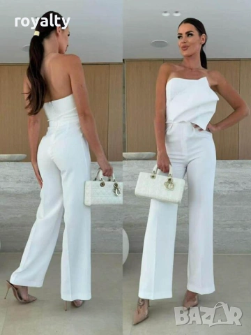 Дамски Бял Елегантен Гащеризон