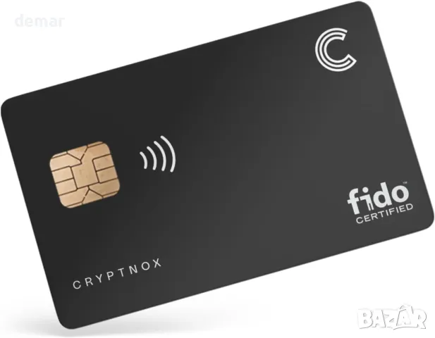 Cryptnox FIDO карта - Fido2 Certified - NFC комуникация - Без парола или 2FA удостоверяване, снимка 1 - Друга електроника - 49586805