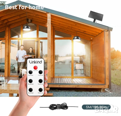 Linkind 38-LEDs слънчева висяща лампа за външна и вътрешна употреба, 2 в 1 DIY слънчева лампа , снимка 2 - Соларни лампи - 53610749