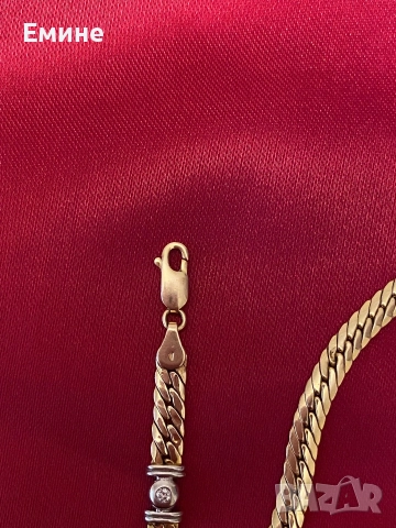 Колие със гривна 14к злато със диаманти, снимка 7 - Колиета, медальони, синджири - 52956367