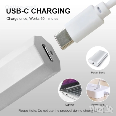 Преносима Мини UV Лампа за Маникюр – Безжична, с Type-C зареждане и 2 режима на работа, снимка 3 - Продукти за маникюр - 53244397