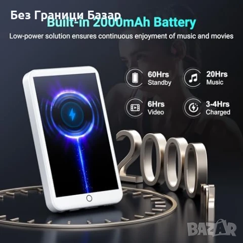 Нов MP3/MP4 плейър 96GB Android 13 Bluetooth WiFi Spotify тъчскрийн музика, снимка 7 - Други - 51129377