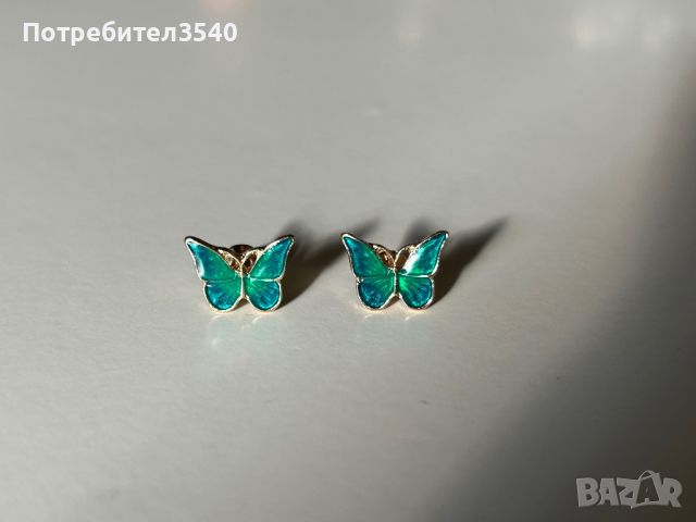 Дамски обици с пеперуди, снимка 4 - Обеци - 45079876