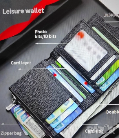 Луксозен мъжки портфейл GERUOLA от естествена кожа., снимка 6 - Портфейли, портмонета - 53256955