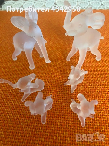 vintage satin glass miniature elephant .Vigo Canada