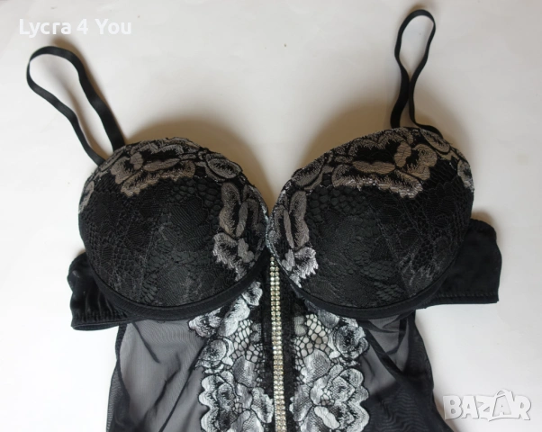 MED луксозно черно боди 75В размер, снимка 3 - Бельо - 53640064