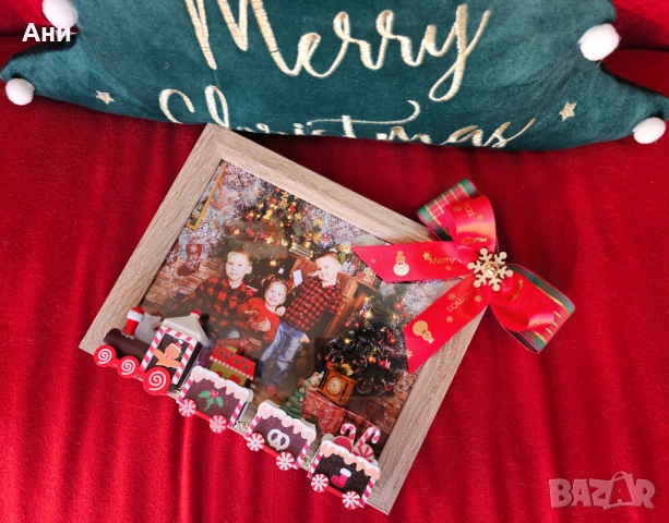 3D Коледна дървена рамка ръчна изработка влакче