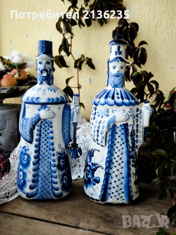 Бутилка Гжель , снимка 6 - Антикварни и старинни предмети - 51956287