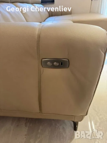 Кожен ъглов диван с лежанка и релакс механизъм 265 на 165, снимка 5 - Дивани и мека мебел - 52383091