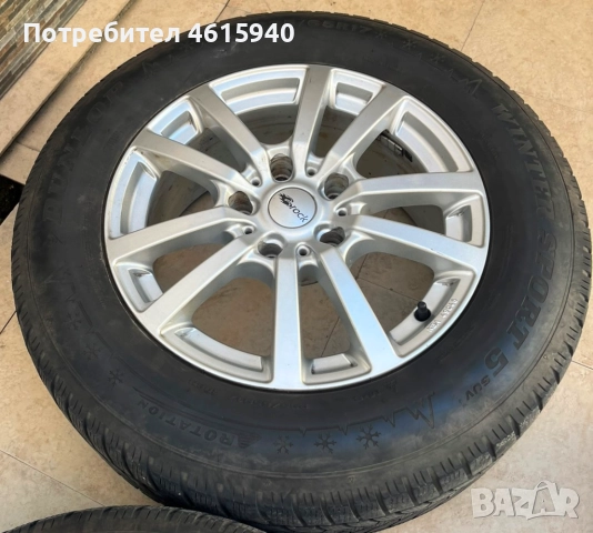 4бр. 17" джанти BROCK със зимни гуми DUNLOP SPORT 5 235/65/17 междуболтово 5x130 вътр ф71,5мм, снимка 2 - Гуми и джанти - 52233413