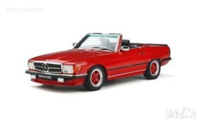 Mercedes-Benz R107 500 SL AMG Signal Red 1986 Model By Otto Mobile 1:18, снимка 2 - Колекции - 45396473