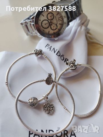 Сребърни гривни с печат Pandora , снимка 1 - Гривни - 45227505