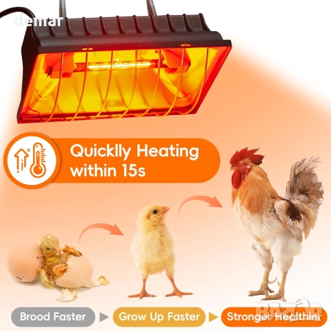 Инфрачервена термолампа с регулируема височина, 175W, снимка 4 - За птици - 52075660