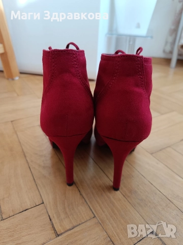 продавам велурени дамски обувки на висок ток, снимка 4 - Дамски обувки на ток - 52865908